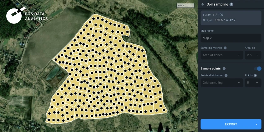 sampling grid map for exporting