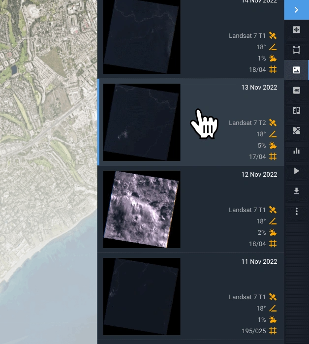 escolhendo as imagens mais relevantes do Landsat 7