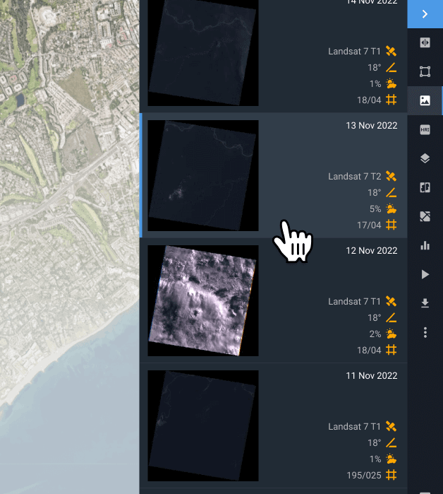 escolhendo as imagens mais relevantes do Landsat 7