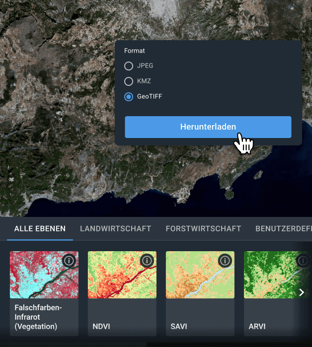 Landsat 7 Bild herunterladen