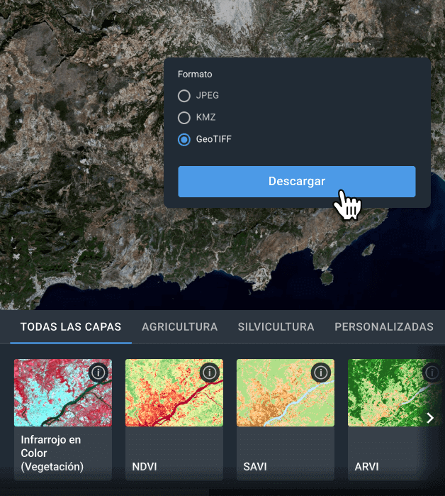 descarga de datos desde una plataforma para visualizar imágenes de Landsat 7