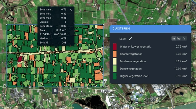 Landsat 9 image clusterization on EOSDA LandViewer