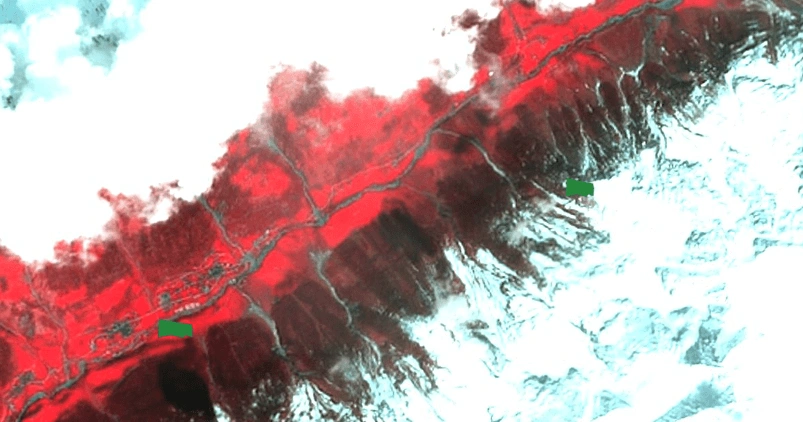 Wiler rockfall detected in satellite imagery on May 13, 2025