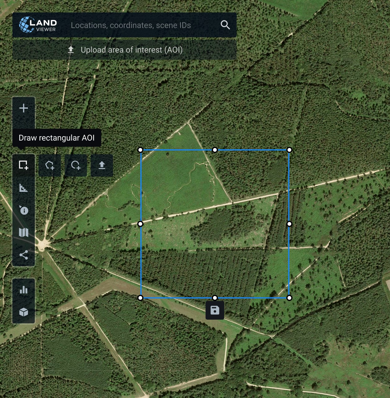 Setting the AOI on a map
