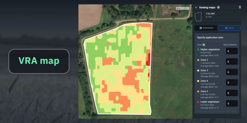 VRA map on EOSDA Crop Monitoring