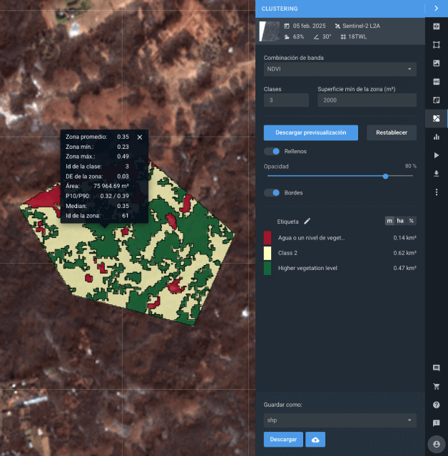 función Clustering aplicada al monitoreo de pérdida forestal 