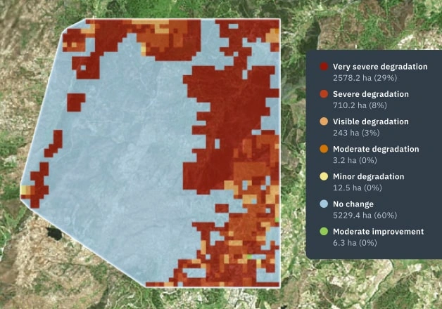 map of the forest health analysis