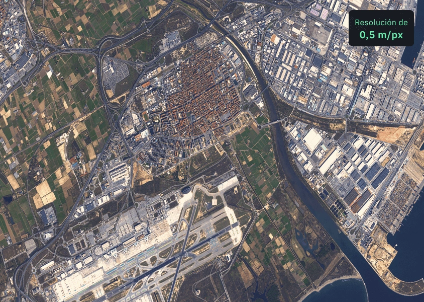 Imagen Göktürk-1 con una resolución de 0,5 m/px