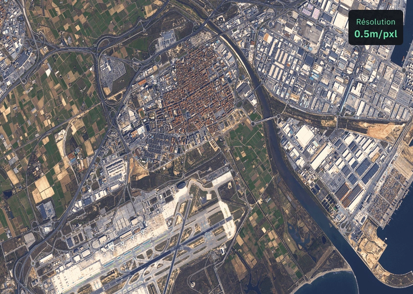 Image Göktürk-1 avec une résolution de 0,5 m/px
