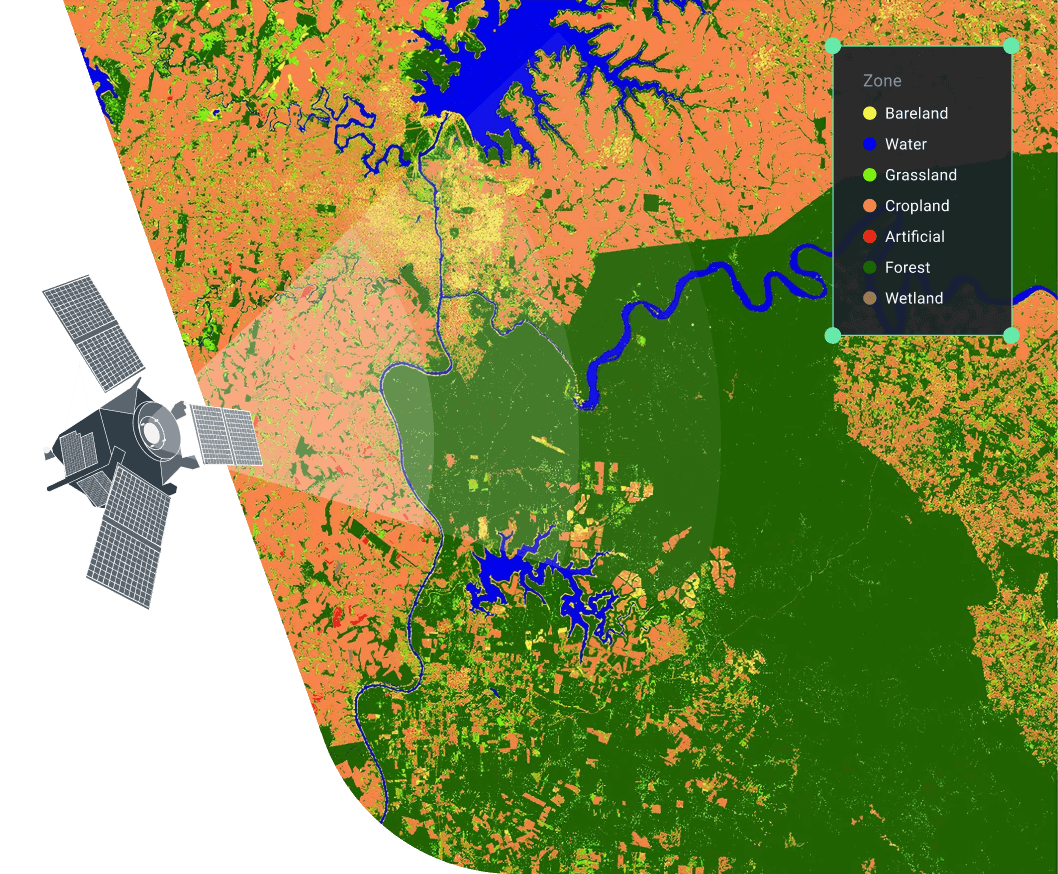 mapa de clasificación de la cobertura del suelo de EOS Data Analytics