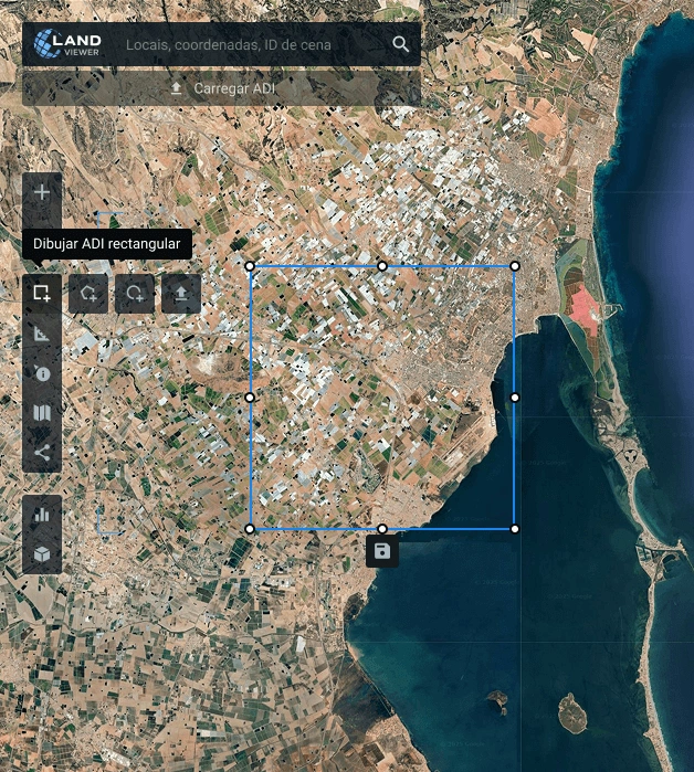 Desenhando uma AOI em um mapa de satélite