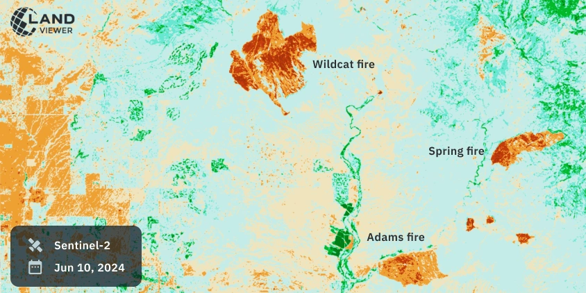 NBR map of three Arizona wildfires in Maricopa County