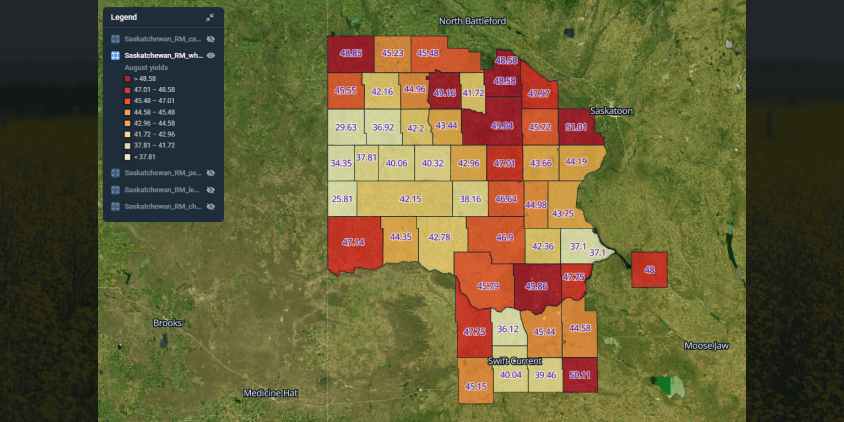 chickpeas yield prediction, August 2025