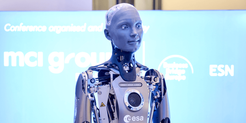 Ameca, the humanoid robot, at the 18th European Space Conference
