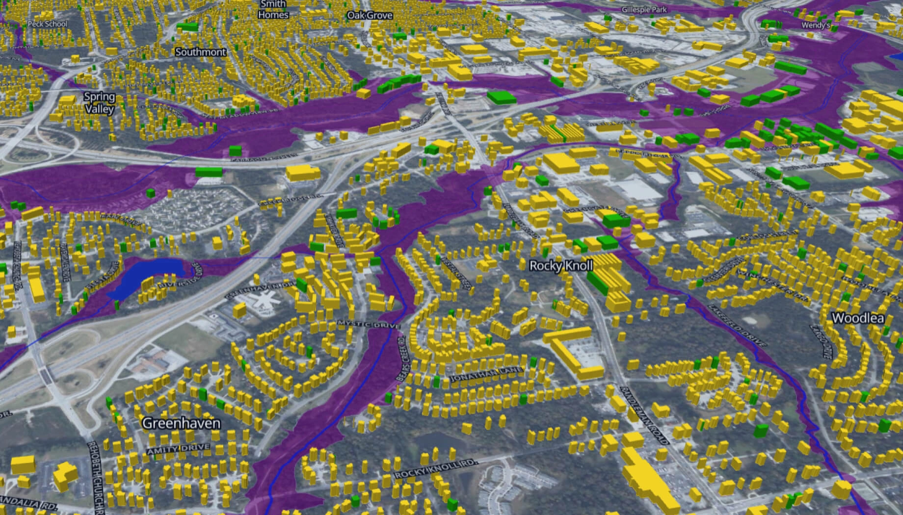 картування масштабів повені у місті