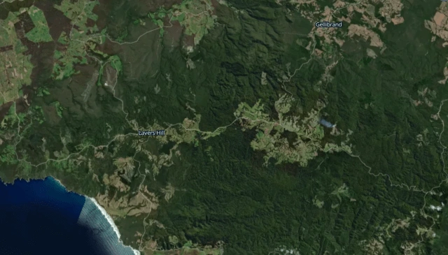 raw satellite image of the area before deforestation
