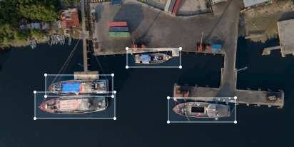 A customized EOSDA RayVision report interface with color-coded data visualizations over a satellite map.