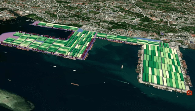 satellite-powered maritime surveillance of the port area