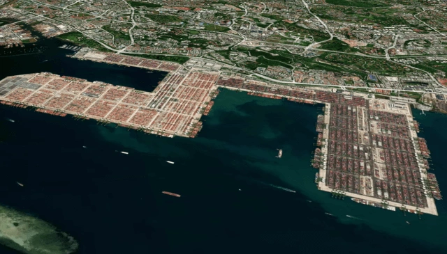 raw satellite image of the port before analysis