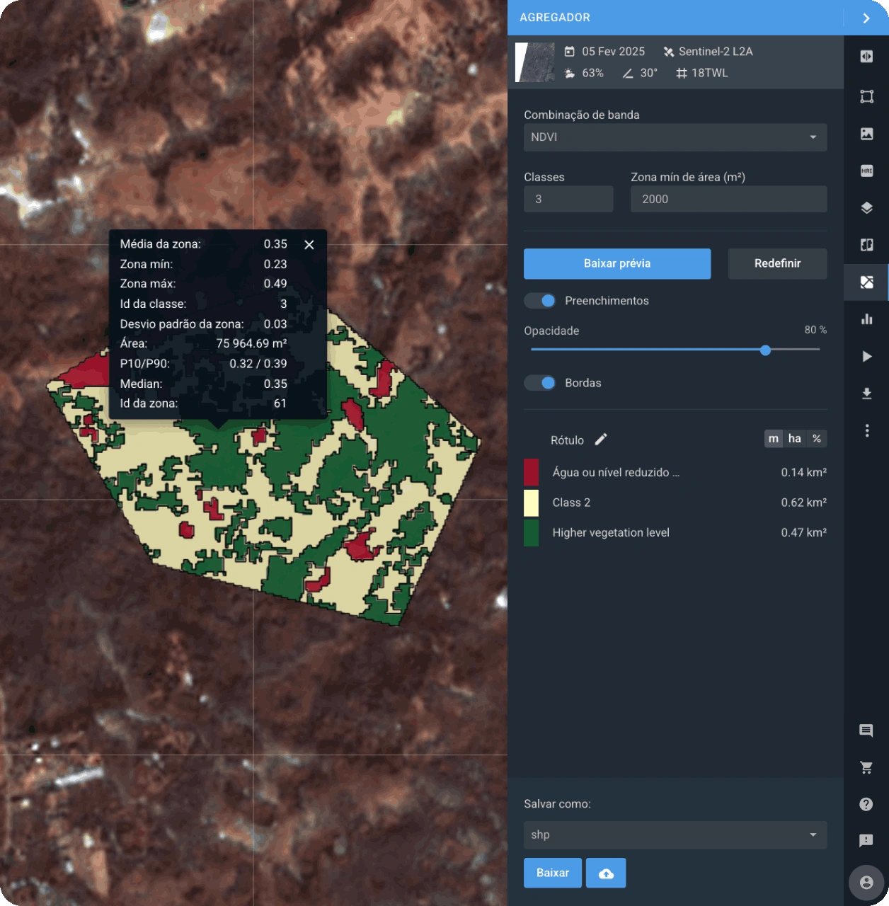 simplifique a visualização do terreno aplicando o agrupamento de dados na sua área de interesse