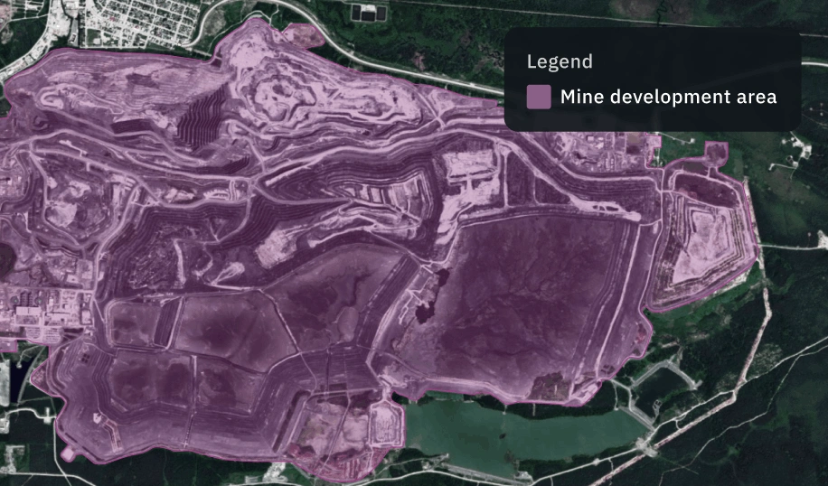 satellite mapping of expanding mining sites