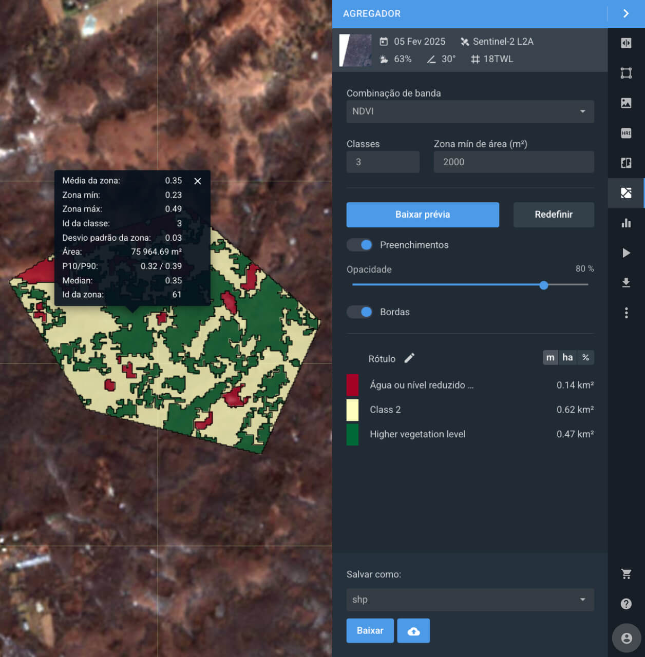 simplifique a visualização do terreno aplicando o agrupamento de dados na sua área de interesse