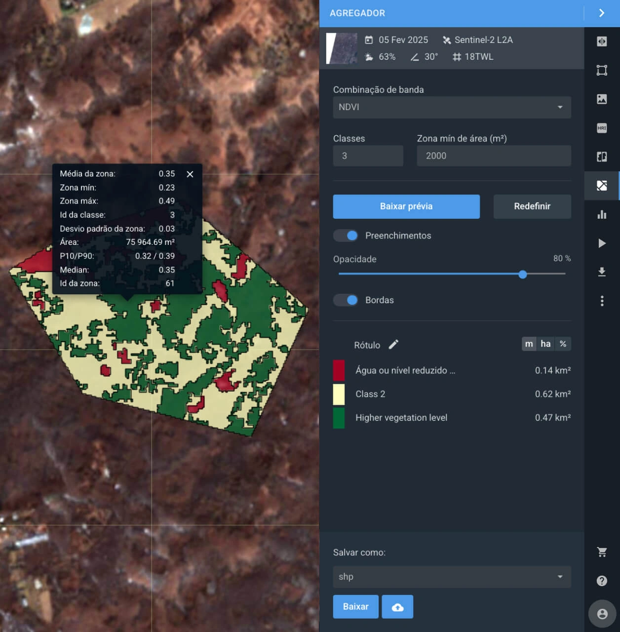 simplifique a visualização do terreno aplicando o agrupamento de dados na sua área de interesse