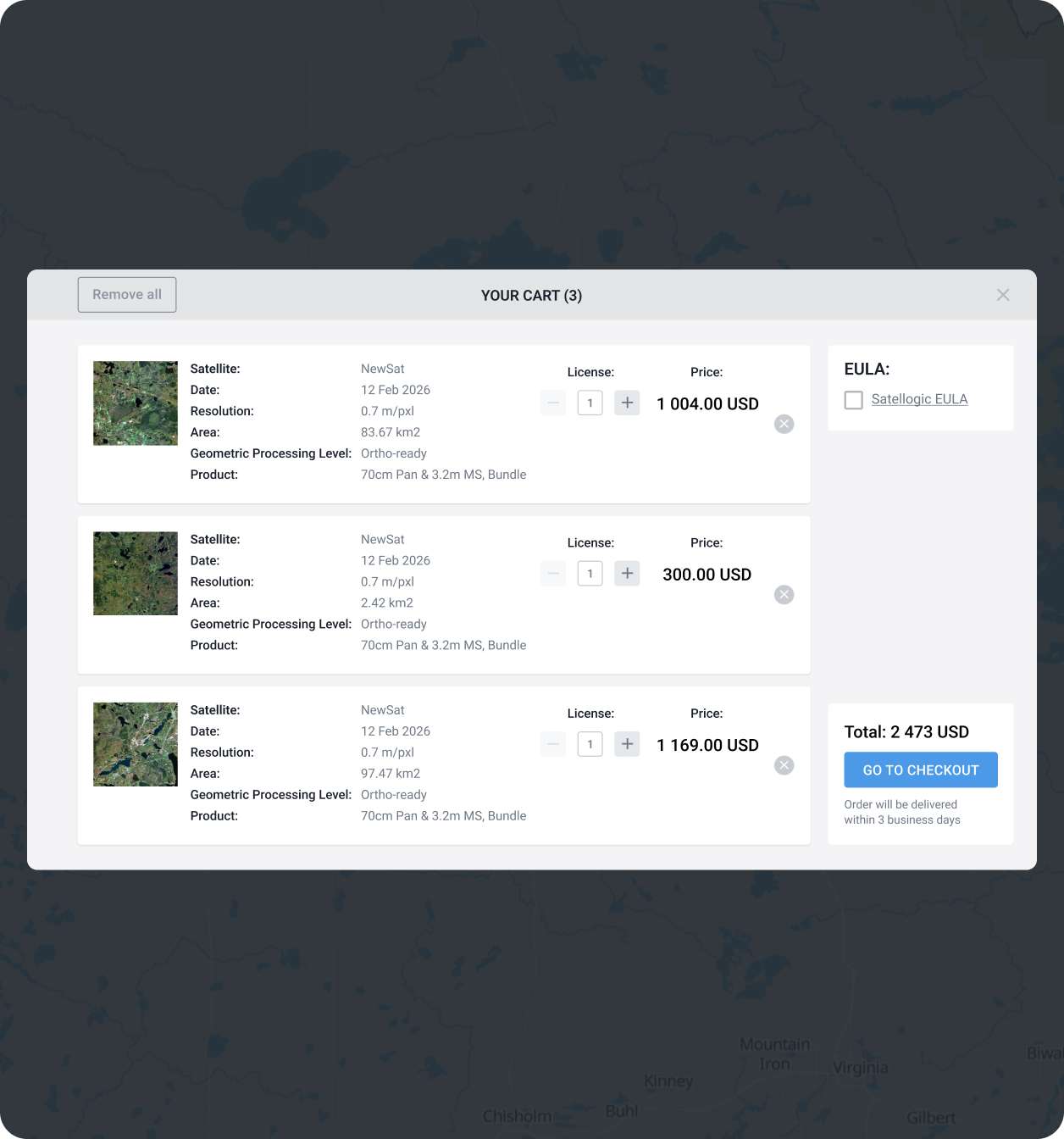 purchasing a NewSat (Satellogic) capture