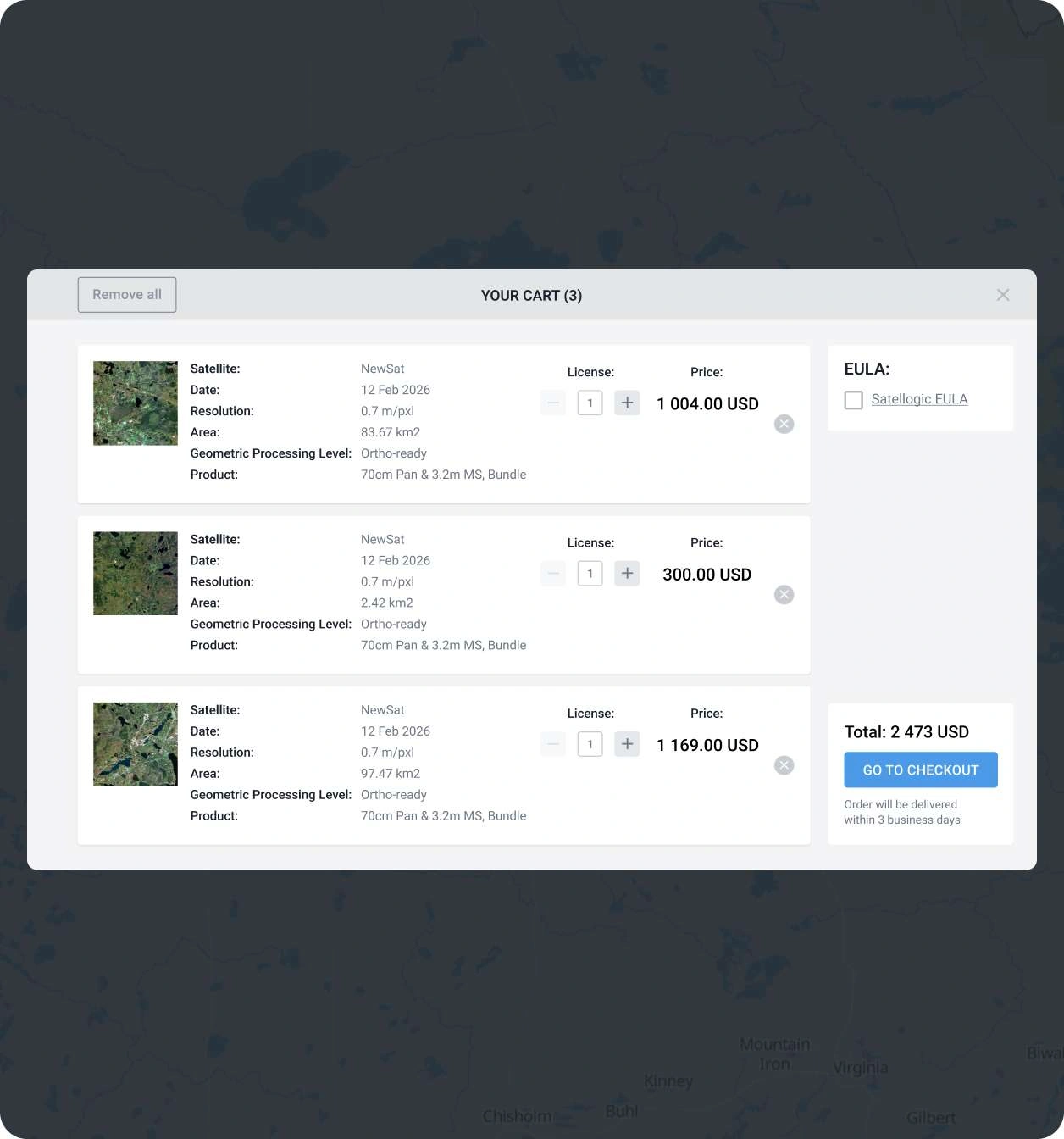 purchasing a NewSat (Satellogic) capture