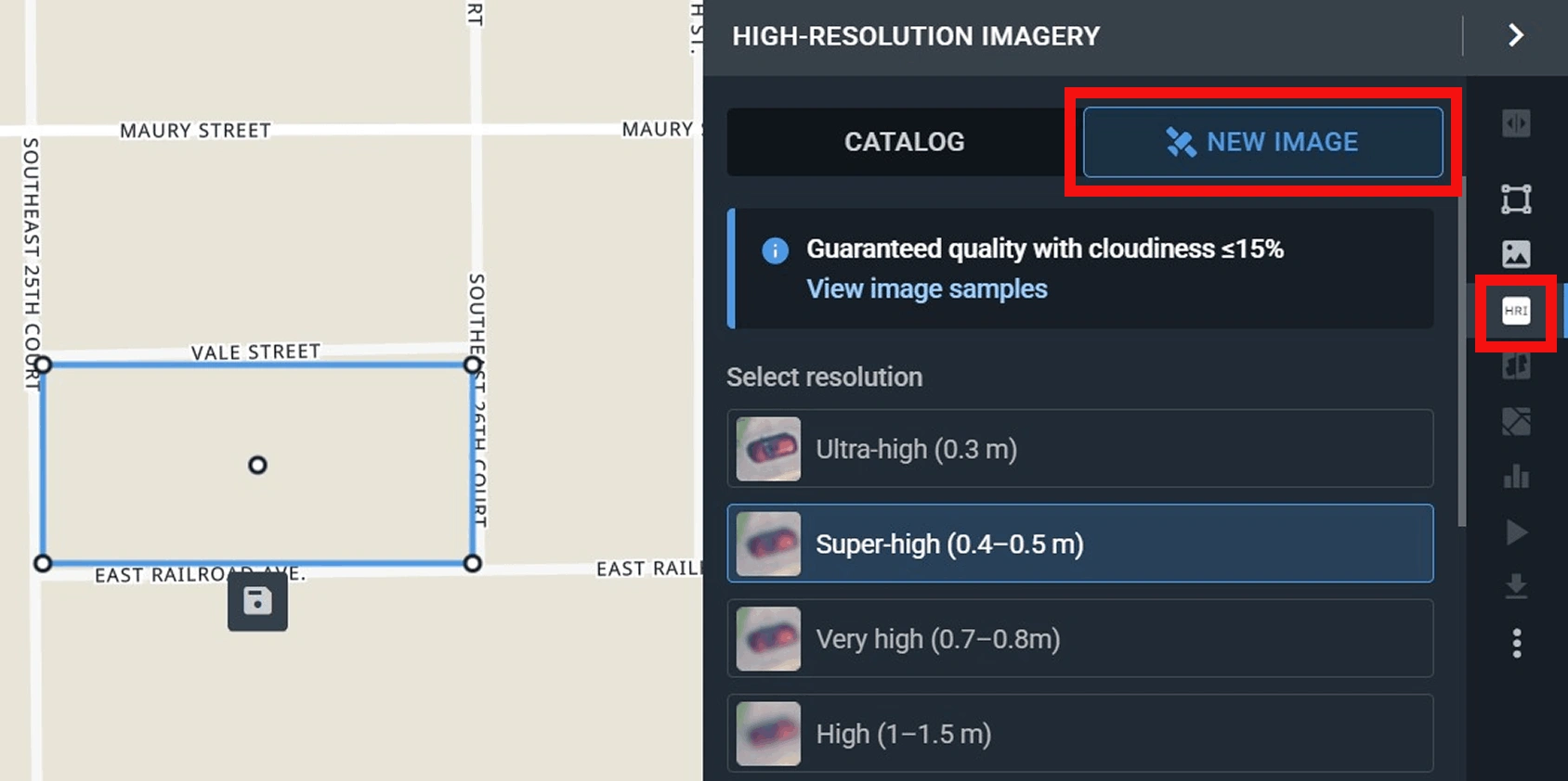 subscribing to new live current satellite images of my house