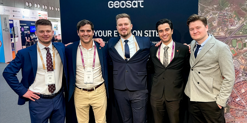 EOSDA team with its strategic partner Geosat at the Geospatial World Forum 2026