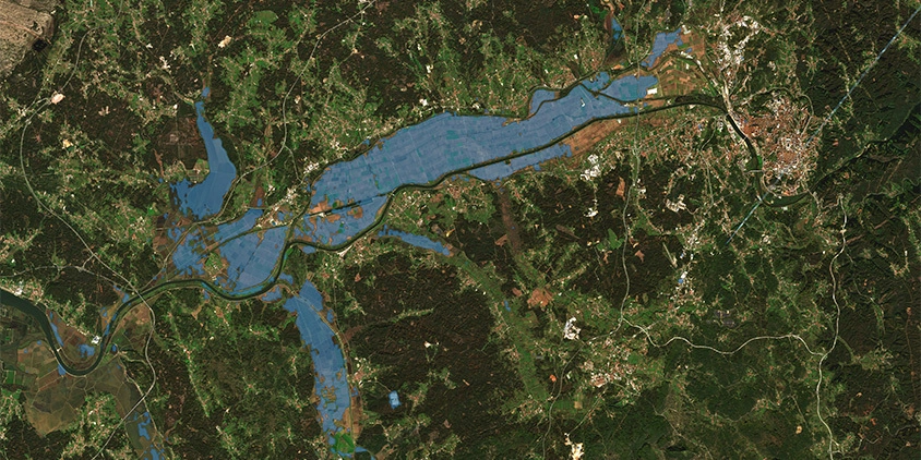 Mondego River overflow after the storm season, February 2026