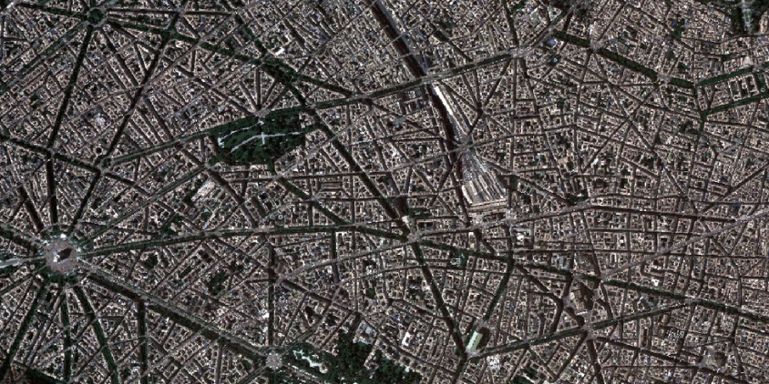 high-res image of Paris, France, by a NewSat