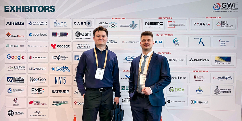Viktor Lyustey and Taras Duda at the exhibitors’ wall
