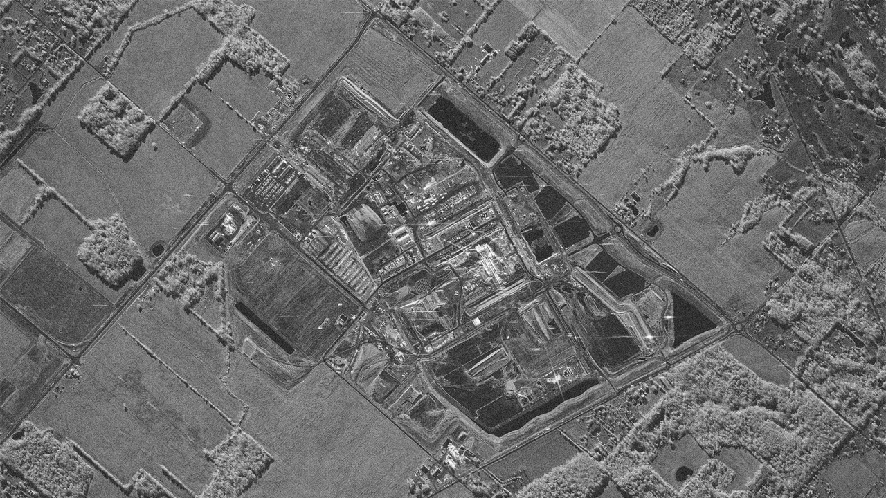 radar satellite image of the Intel Ohio One site available for purchase on LandViewer