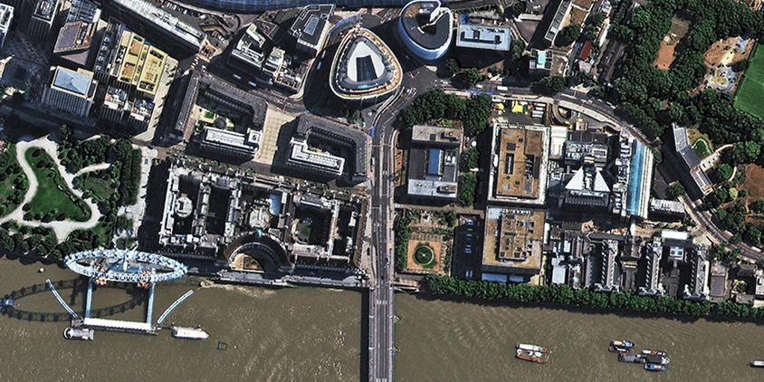 optical satellite image of London