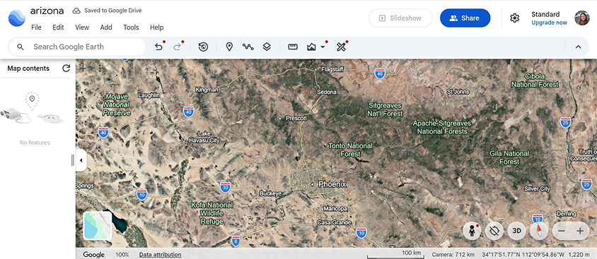 Google Earth interface