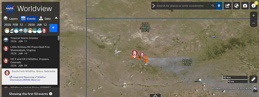 NASA Worldview interface