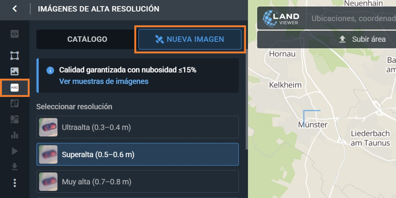 encargar a un satélite una vista de mi casa en tiempo real