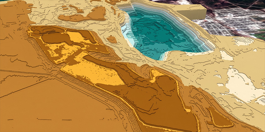 digital terrain model of Canadian Malatrics Mine